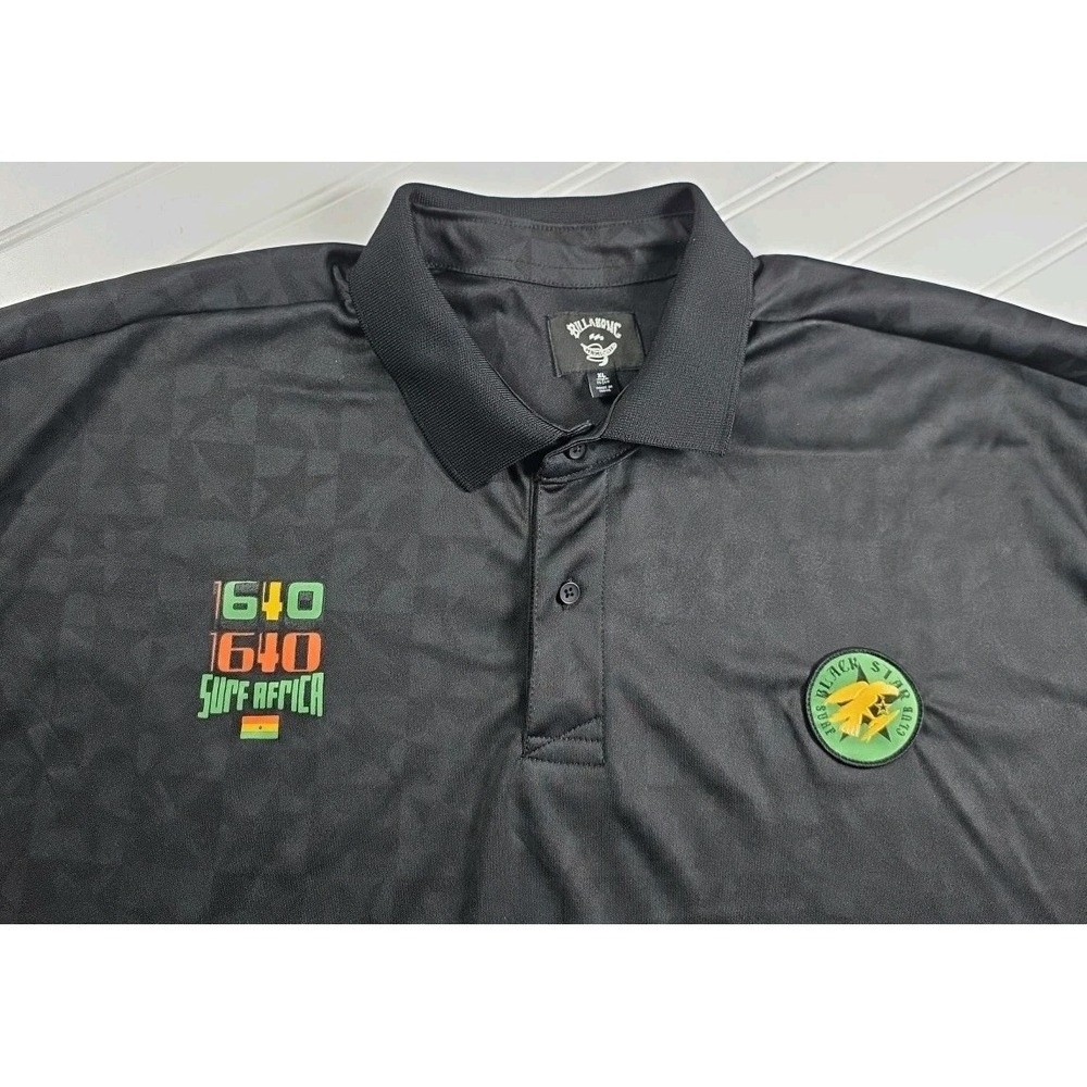 Billabong x Mami Wata "Surf Africa" size Large  Star Polo Black. Nwt